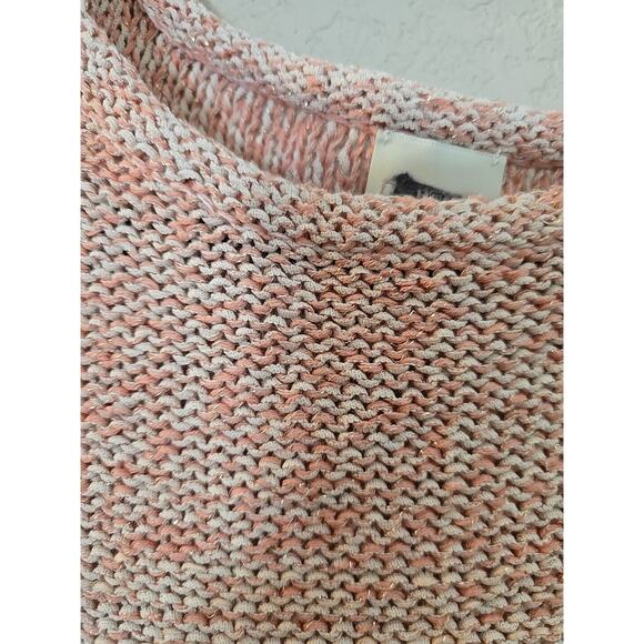 NWT Chico's Pink Space Dye Metallic Shimmer Knit Pullover Sweater Womens Sz 2 LG - Picture 8 of 9